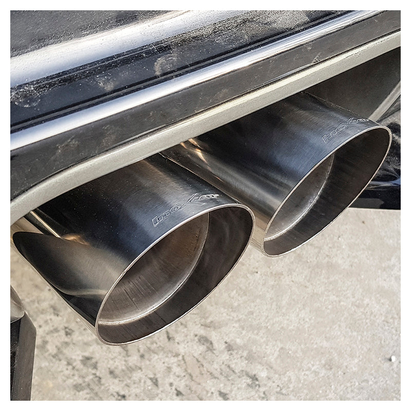 Inoxcar - Tubi sostituzione catalizzatori dx+sx + Posteriore silenziato con uscita centrale 2 x Ø 90 (Racing) - Ravasicorse