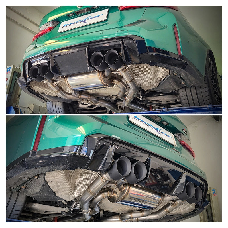Inoxcar - Finale con silenziatore con uscita 2 x Ø100 DX+SX (Ceramic) + Valvole