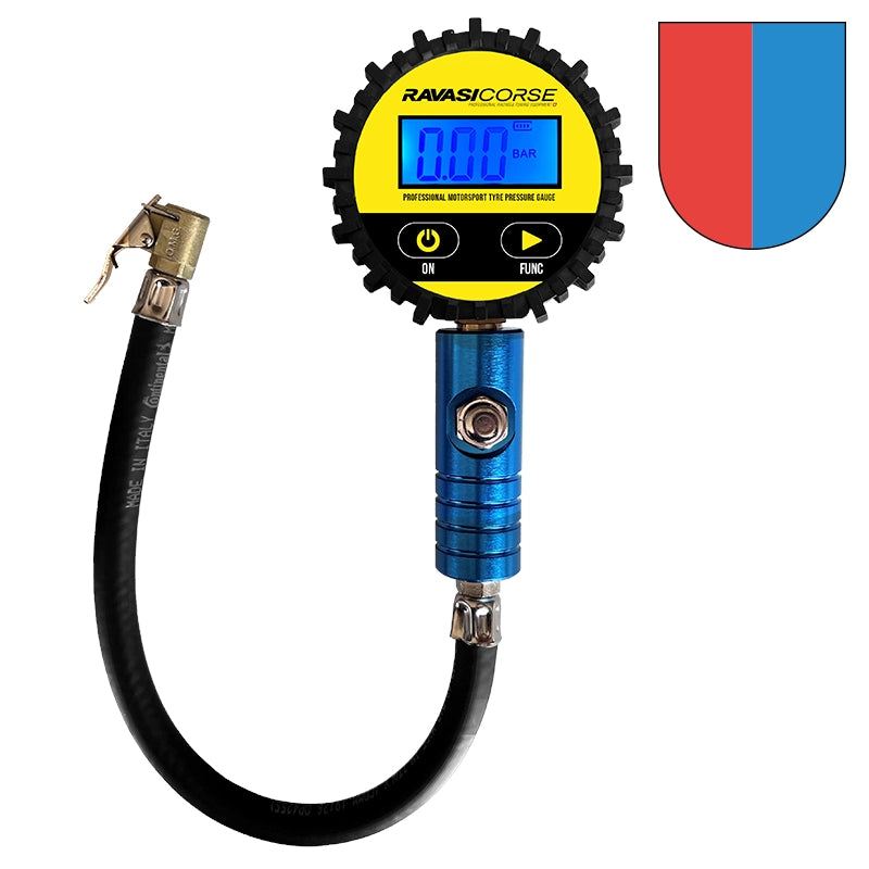 Ravasicorse - Professionelles digitales Manometer mit Schlauch und Clip Ø63 mm 0-4 bar
