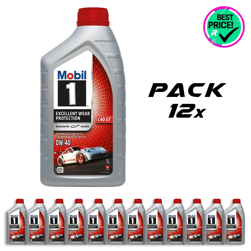 Pack 12 pz. - Mobil 1 - Olio motore C40 GT 0W-40 (formulato per motori Porsche GT)