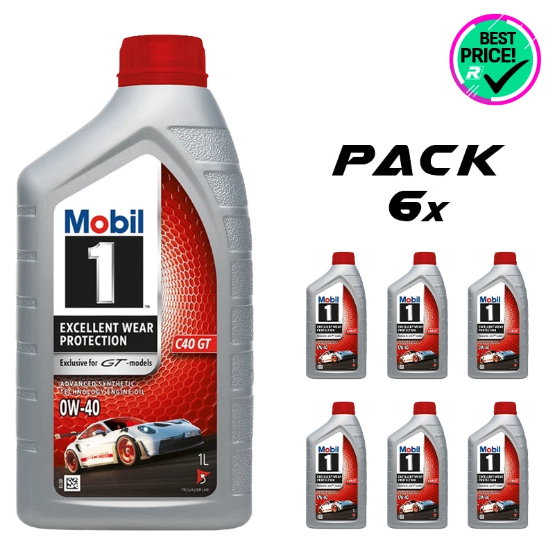 Pack 6 pz. - Mobil 1 - Olio motore C40 GT 0W-40 (formulato per motori Porsche GT)