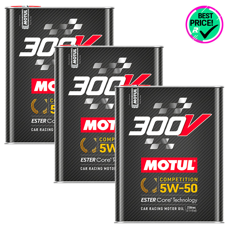 Pack 3 pz. - Motul - Olio motore 300V Competition 5W50 2L - Ravasicorse
