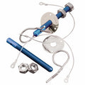 OMP - Coppia di ganci cofano in alluminio blu con perno a molla in acciaio inox