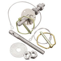 OMP - Coppia di ganci cofano in acciaio inox con anello scorrevole e supporto in alluminio