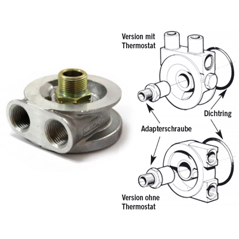 Mocal - Flangia porta filtro olio con e senza termostato M22x1.5 mm - Ravasicorse