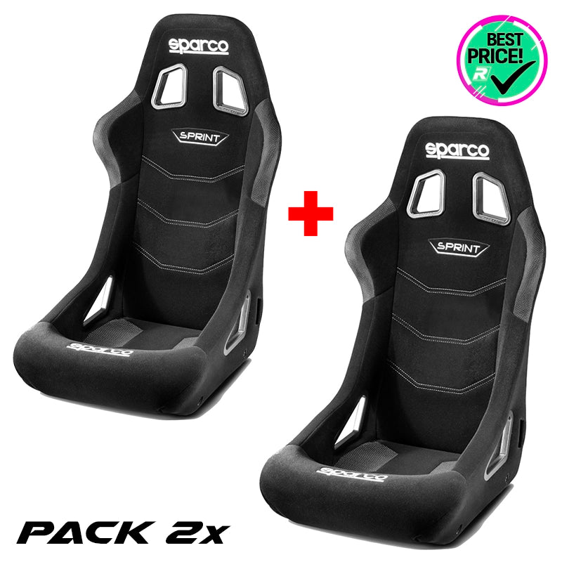Pack 2 pz. x Sparco - Sprint+ (black / FIA 8855-1999)