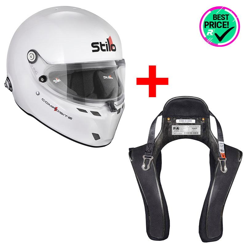 PROMO PACK: Stilo - ST6 FN Composite white (FIA 8859-2024) + Hans - Club & Sport 2 Composite