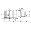 Stäubli - Connettore SPH 03/BA maschio con filetto JIC UNF 3/8 x 24 (dash 3 - rosso) - Ravasicorse