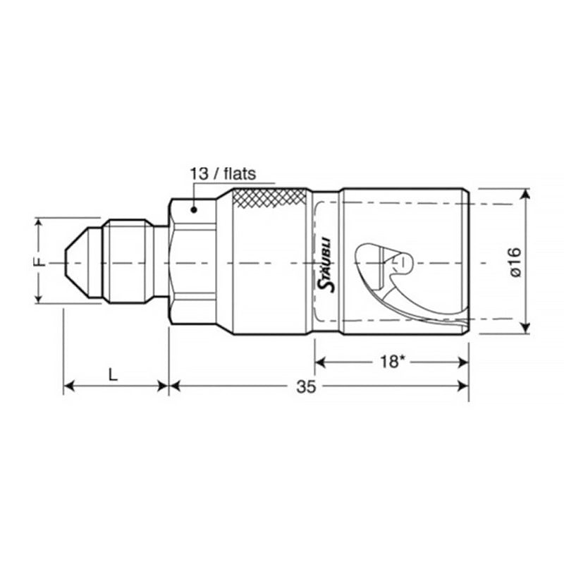 Stäubli - Connettore SPH 03/BA femmina con filetto JIC UNF 7/16 x 20 (dash 4 - giallo) - Ravasicorse