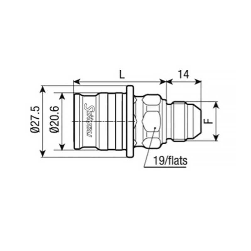 Stäubli - Connettore SPT05 femmina con filetto JIC UNF 9/16 x 18 (dash 6) - Ravasicorse