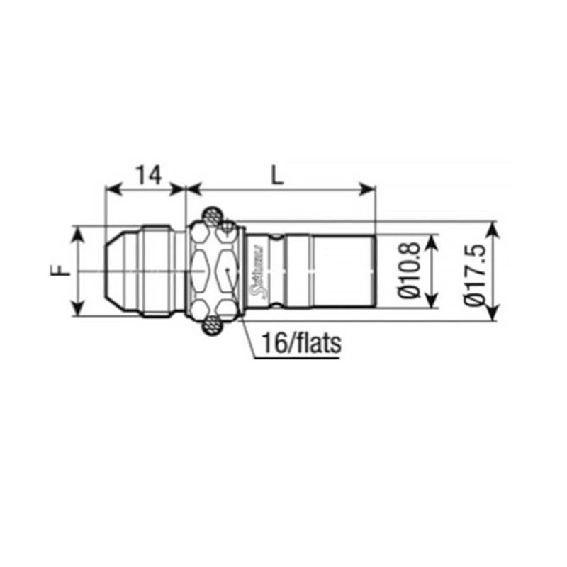 Stäubli - Connettore SPT05 maschio con filetto JIC UNF 9/16 x 18 (dash 6) - con parapolvere - Ravasicorse