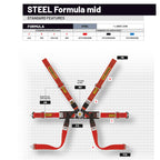 Cintura Sabelt - 6 punti Formula mid FIA 8853-2016 (red - CCS622FRUN1) - Ravasicorse