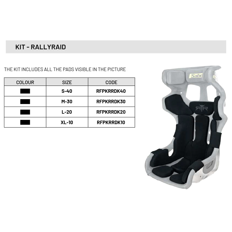 Sabelt - Pad Kit per sedile Rally Raid