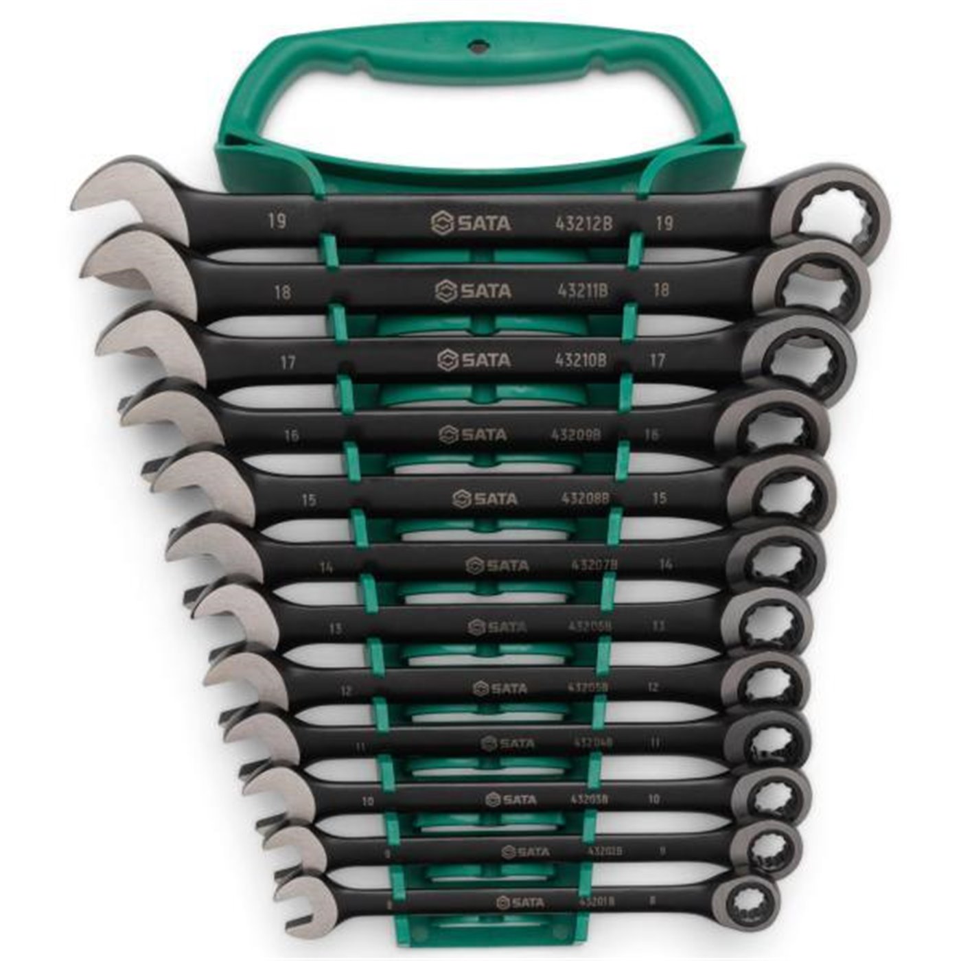 SATA - Set chiavi combinate metriche a cricchetto - Black Edition (12 pz) - Ravasicorse