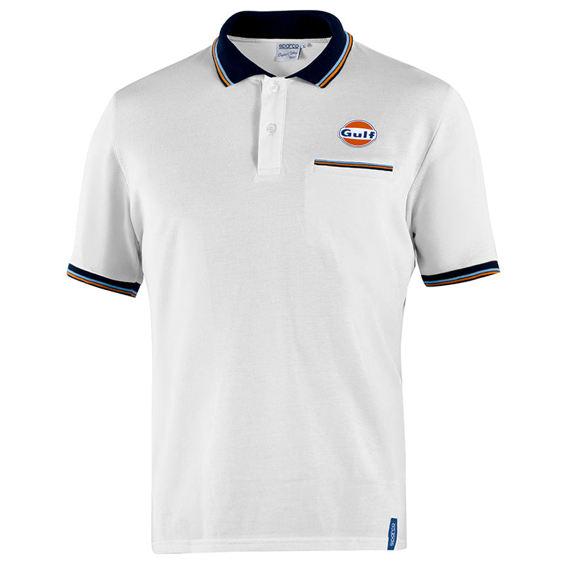 Sparco - Polo piquet pocket Gulf (white) - Ravasicorse