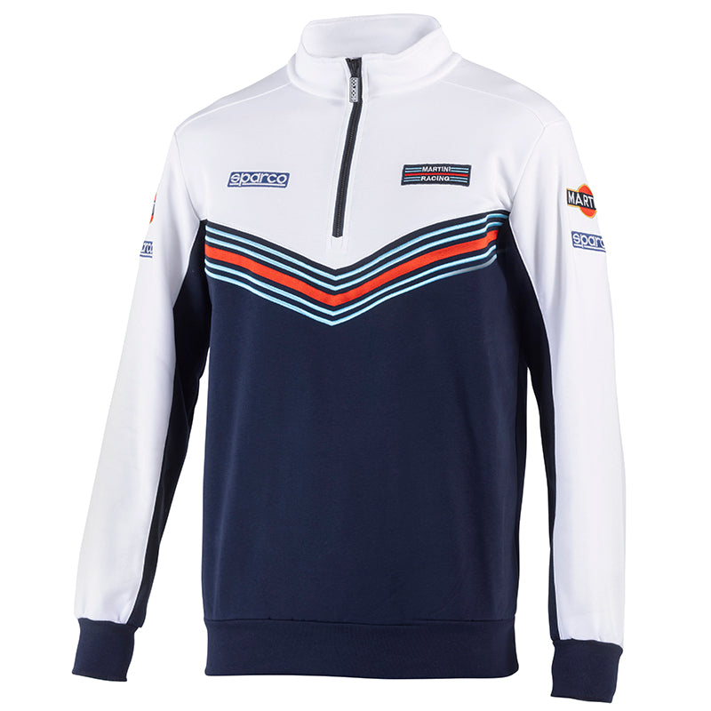 Sparco - Hoodie half zip Martini Racing (white/blue) - Ravasicorse