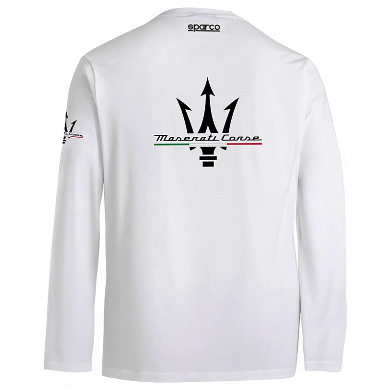 Sparco - T-shirt a manica lunga Maserati Corse (white)