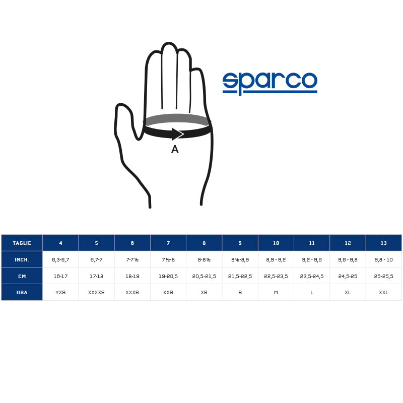 Sparco - Guanti size charts