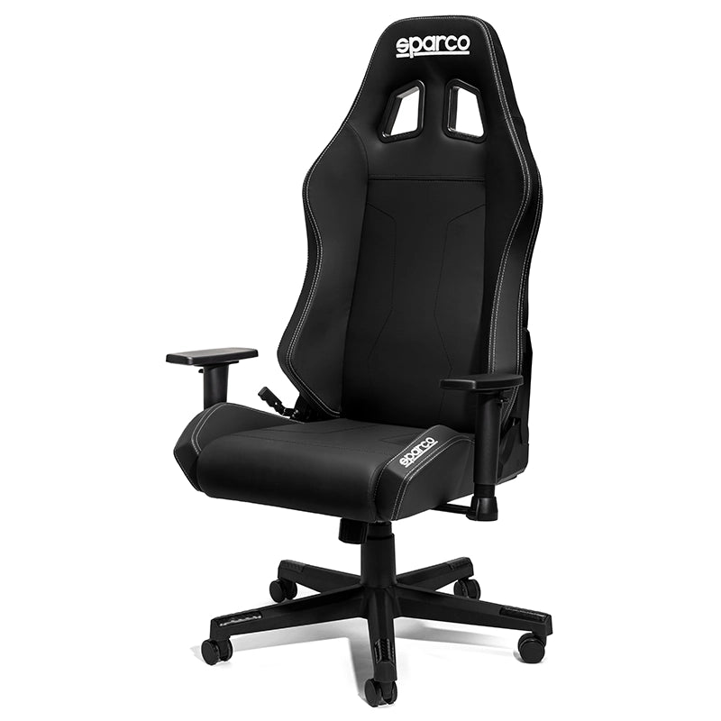 Sparco - Poltrona Coach (nera con cuciture argento)