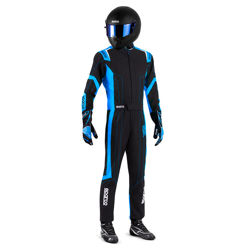 Sparco - Tuta kart Thunder Advanced (black/blue - FIA 8877-2022) - Ravasicorse