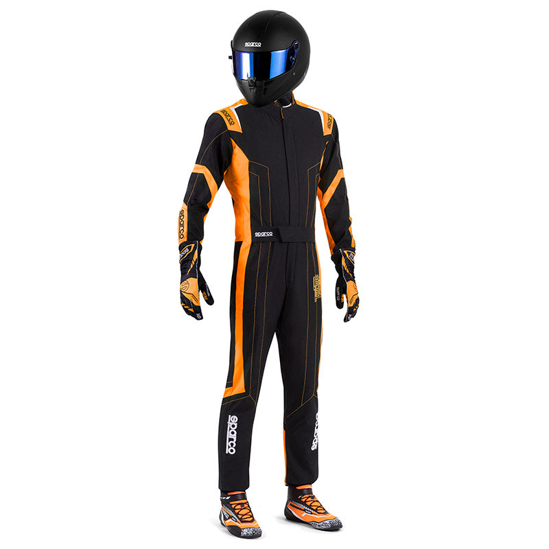 Sparco - Tuta kart Thunder Advanced (black/orange - FIA 8877-2022) - Ravasicorse