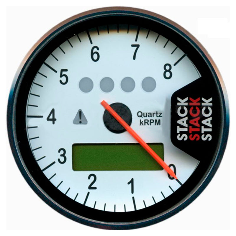 Stack - Contagiri Multifunzione ST700 Street Race 0-8.000 RPM (Ø80 mm - White) - Ravasicorse