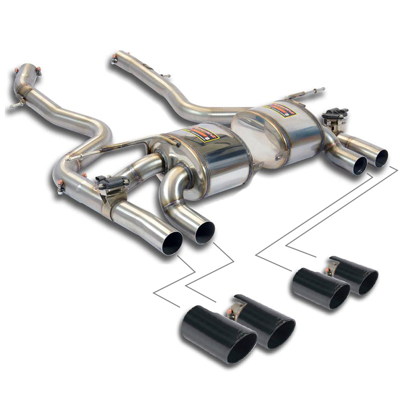 Supersprint - Finale con silenziatore 2 x Ø90 mm DX+SX (Gun Metal Grey) x BMW M3 F80 / M4 F82 incl. Competition + Valvole - Ravasicorse