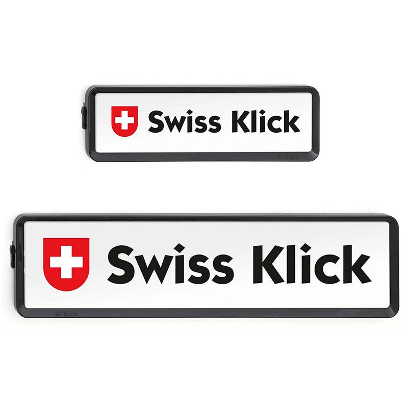 Swiss Klick - Set portatarga intercambiabile per auto CH - Formato: 30x8 cm + 51x11 cm (Nero)
