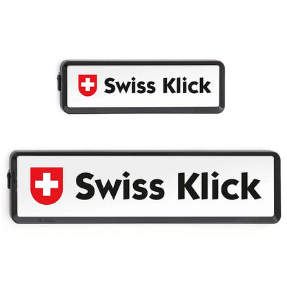 Swiss Klick - Set portatarga intercambiabile per auto CH - Formato: 30x8 cm + 51x11 cm (Nero)