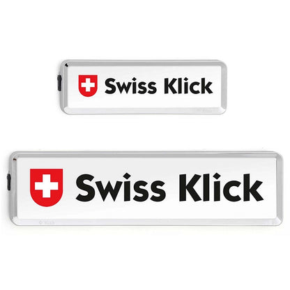 Swiss Klick - Set portatarga intercambiabile per auto CH - Formato: 30x8 cm + 51x11 cm (Cromato)
