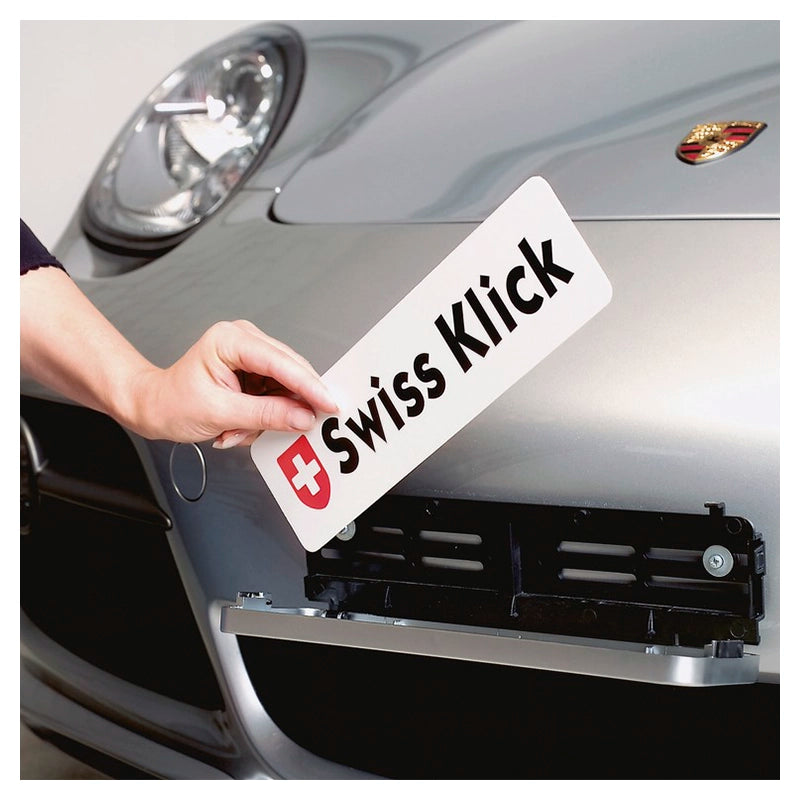 Swiss Klick - Portatarga intercambiabile per auto CH