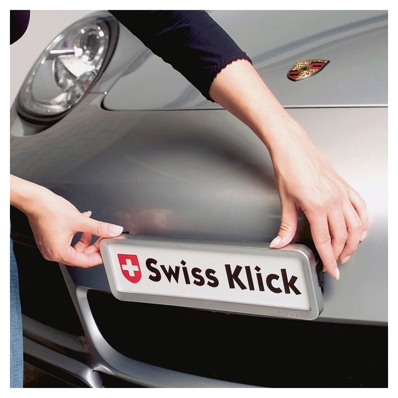 Swiss Klick - Portatarga intercambiabile per auto CH