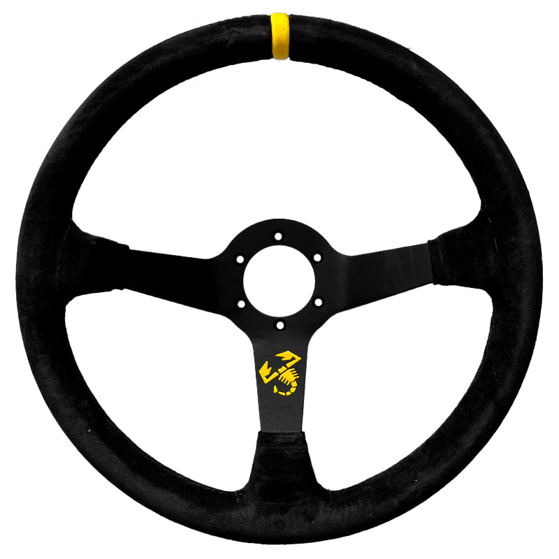 Volante personalizzato Abarth (logo inciso - suede leather) - Ravasicorse