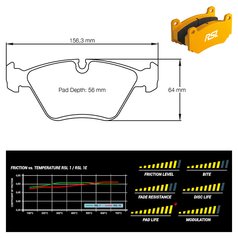 Pagid - Pastiglie freno BMW M3 [E46] & M3 CSL (1295) - Front