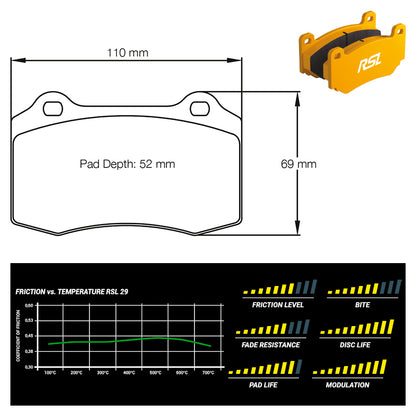 Pagid - Pastiglie freno Aston Martin Vantage V8 GT4 ProDrive [race car] stock OE caliper (1408) - Rear