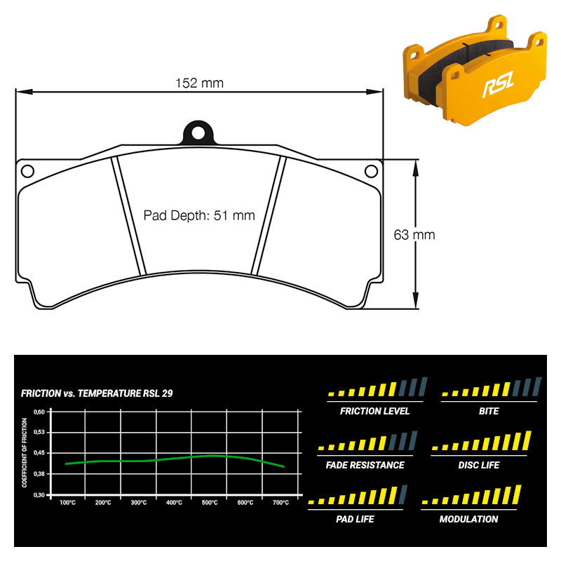 Pagid - Pastiglie freno BMW M3 [E92] GT4 race version (1538) - Front