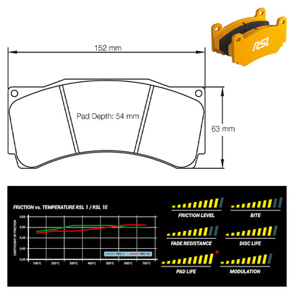 Pagid - Pastiglie freno Aston Martin Vantage V8 GT4 ProDrive [race car] Alcon caliper (1539) - Front