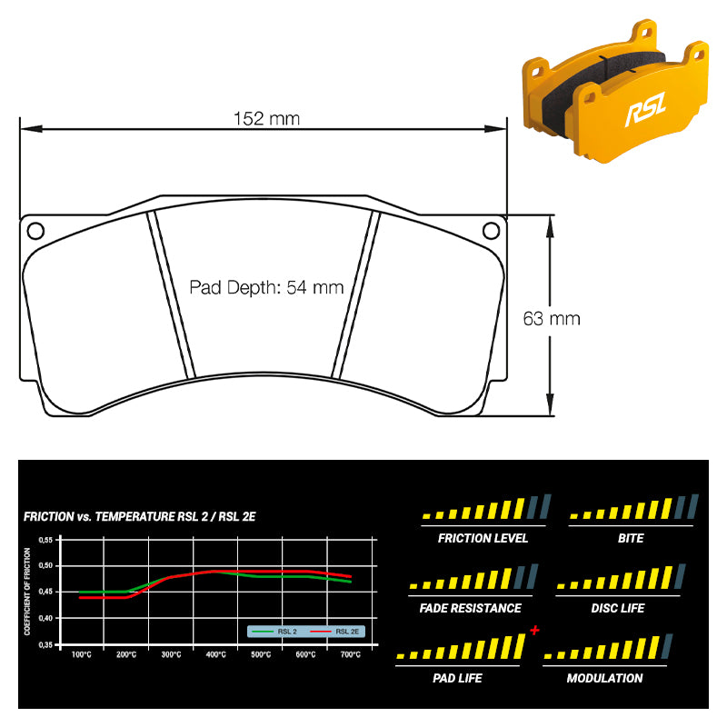 Pagid - Pastiglie freno Aston Martin Vantage V8 GT4 ProDrive [race car] Alcon caliper (1539) - Front