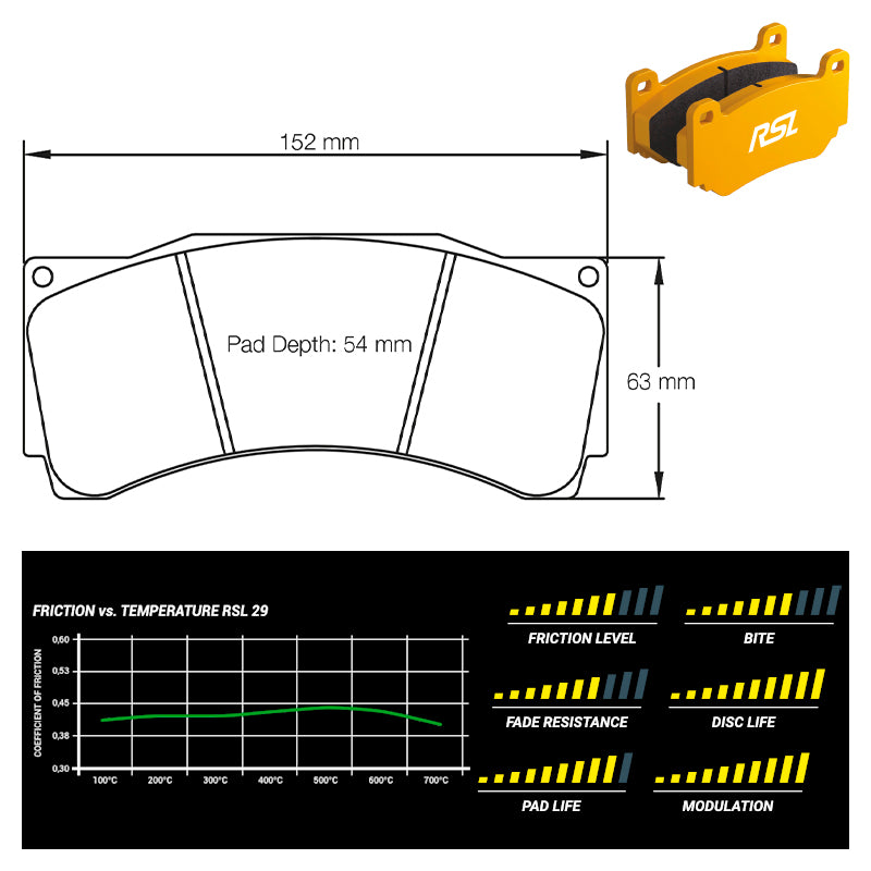 Pagid - Pastiglie freno Aston Martin Vantage V8 GT4 ProDrive [race car] Alcon caliper (1539) - Front