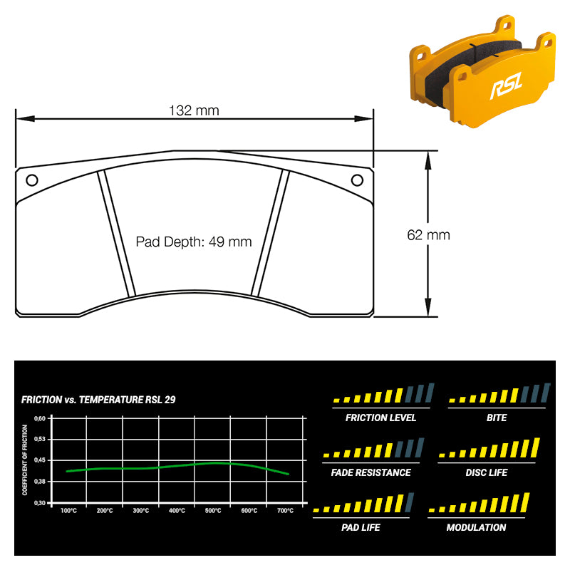 Pagid - Pastiglie freno McLaren 570S GT4 [race car] Alcon calipers (1607) - Rear