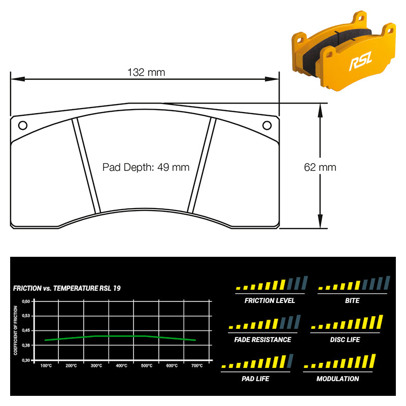 Pagid - Pastiglie freno McLaren MP4-12C GT3 [race car] Akebono caliper (1674) - Rear