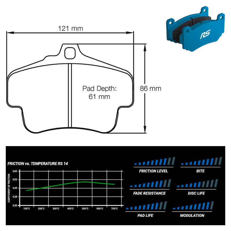 Pagid - Pastiglie freno Porsche 996 3.4 C Cup (2405) - Rear