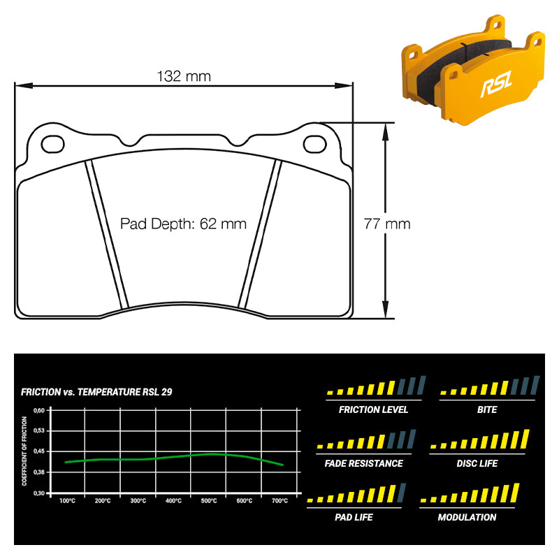 Pagid - Pastiglie freno Aston Martin Vantage V8 GT4 ProDrive [race car] stock OE caliper (2487) - Front