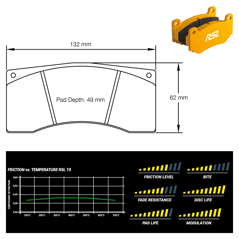 Pagid - Pastiglie freno Aston Martin Vantage V12 GT3 [race car] Alcon caliper (2704) - Rear