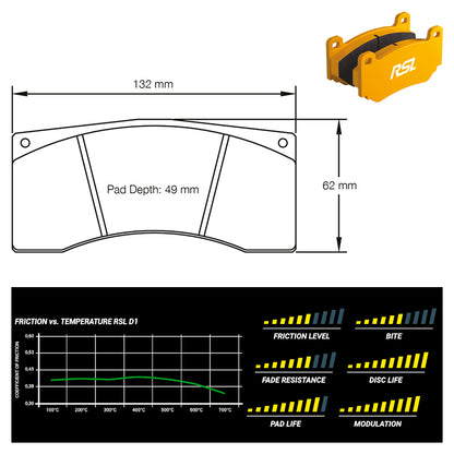 Pagid - Pastiglie freno Aston Martin Vantage V12 GT3 [race car] Alcon caliper (2704) - Rear