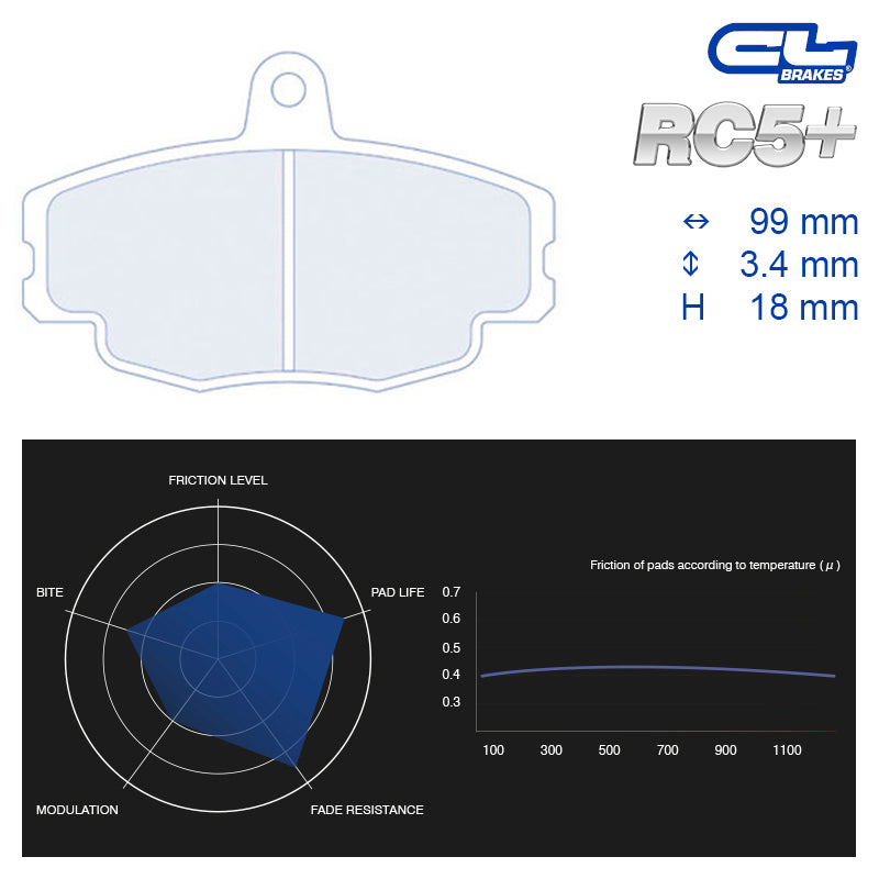 CL Brakes - Pastiglie Freno Renault Clio 1.8 16V / 2.0 Williams (4000 front)