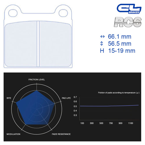 CL Brakes - Kit 4 pz. pastiglie freno (4004T19) - Ravasicorse