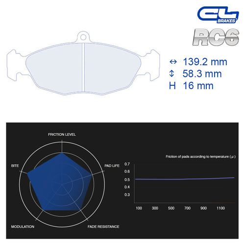 CL Brakes - Kit 4 pz. pastiglie freno (4008) - Ravasicorse
