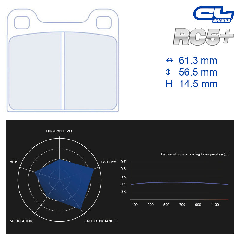 CL Brakes - Kit 4 pz. pastiglie freno (4009T14.5) - Ravasicorse