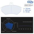 CL Brakes - Kit 4 pz. pastiglie freno (4011) - Ravasicorse